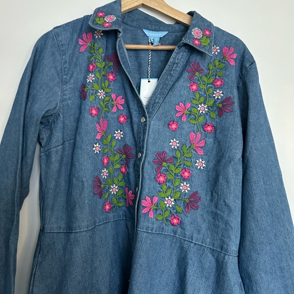 SOLD: NWT Draper James Cecilia Embroidered shirt dress - Picture 5 of 8